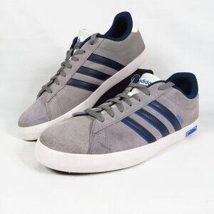 Adidas Neo Vulc Derby Shoes Men's 11.5 Suede Gray Blue AW4625 Classic Low 2016